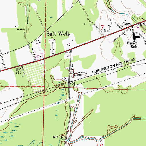 Topographic Map of Millers Chapel Cemetery, AL