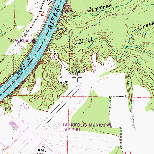 Topographic Map of Paces (historical), AL