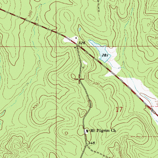 Topographic Map of Williamsburg (historical), AL