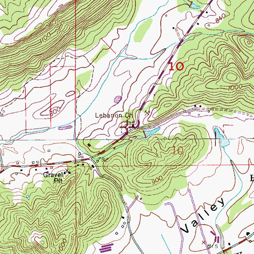 Topographic Map of Lebanon Cemetery, AL