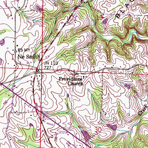 Topographic Map of Providence Cemetery, AL