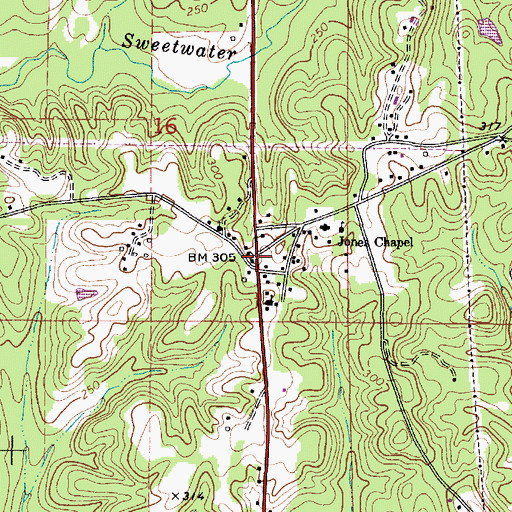 Topographic Map of Doyle, AL