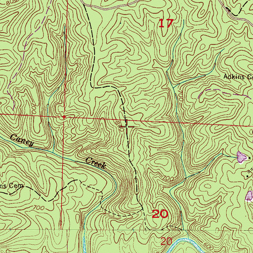 Topographic Map of Devils Backbone, AL