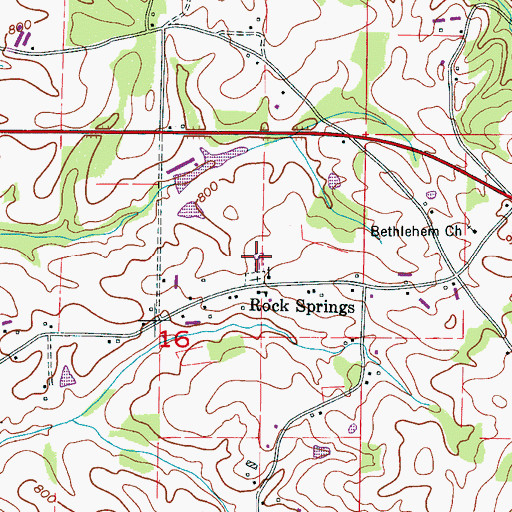 Topographic Map of Rock Springs Cemetery, AL