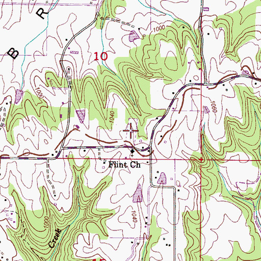 Topographic Map of Flint Creek Cemetery, AL