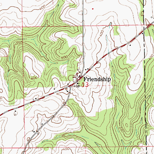 Topographic Map of Friendship Community Cemetery, AL