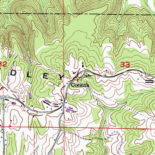 Topographic Map of Corinth Cemetery, AL