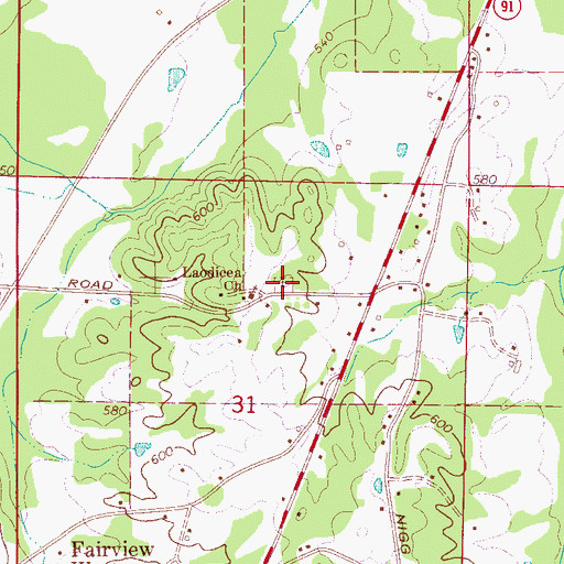 Topographic Map of Laodicea Cemetery, AL