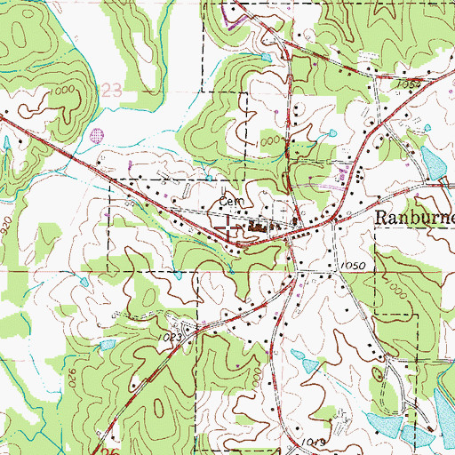 Topographic Map of Bulldog Stadium, AL
