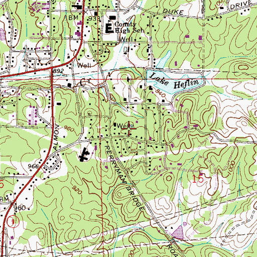 Topographic Map of Tiger Stadium, AL