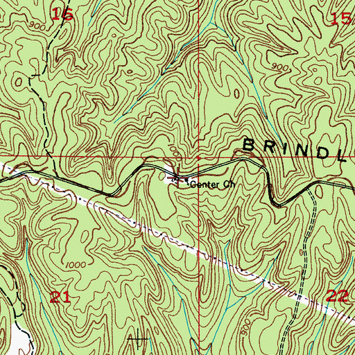 Topographic Map of Center Cemetery, AL