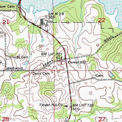 Topographic Map of Flower Hill Church, AL