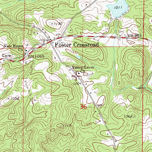 Topographic Map of Valley Grove Cemetery, AL