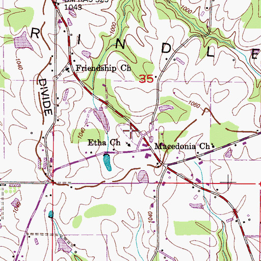 Topographic Map of Etha Cemetery, AL