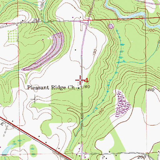 Topographic Map of Pleasant Ridge Cemetery, AL