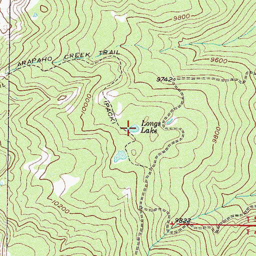 Topographic Map of Longs Lake, CO