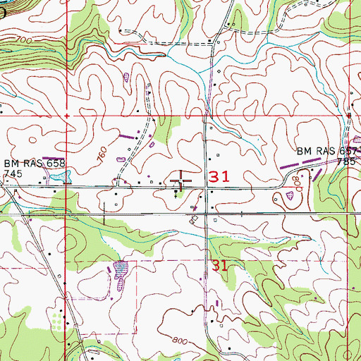 Topographic Map of Mount Hebron Cemetery, AL