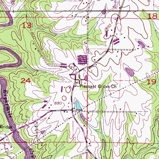 Topographic Map of Pleasant Grove Cemetery, AL