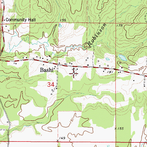 Topographic Map of Bashi Cemetery, AL