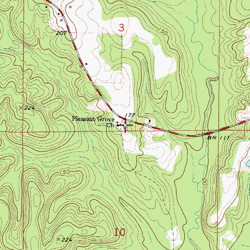 Topographic Map of Pleasant Grove Cemetery, AL