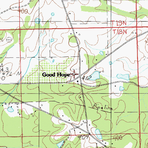 Topographic Map of Good Hope Cemetery, AL