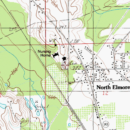Topographic Map of Mount Hebron West Cemetery, AL