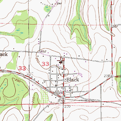 Topographic Map of Black Junior High School (historical), AL