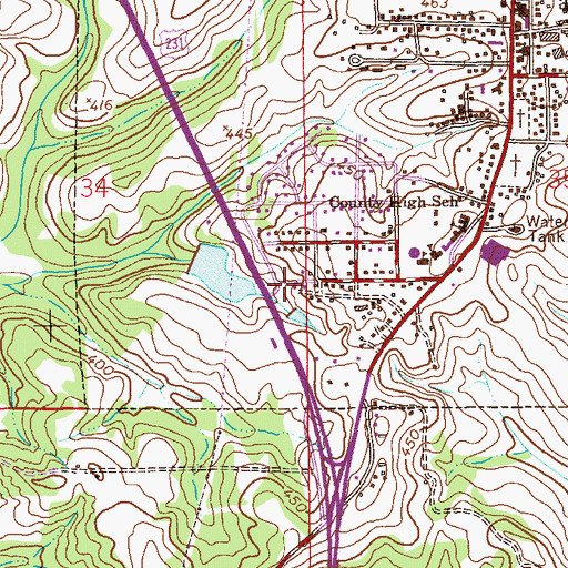 Topographic Map of Brundidge Church of Christ, AL