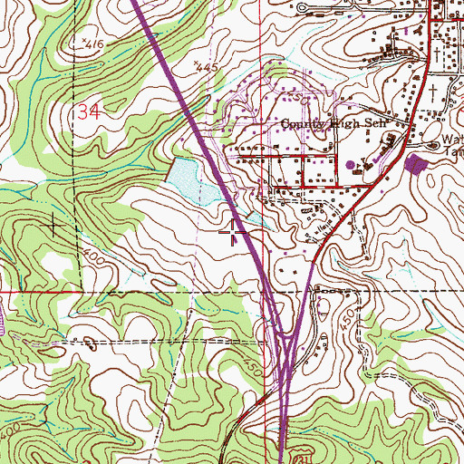 Topographic Map of Brundidge Church of God, AL