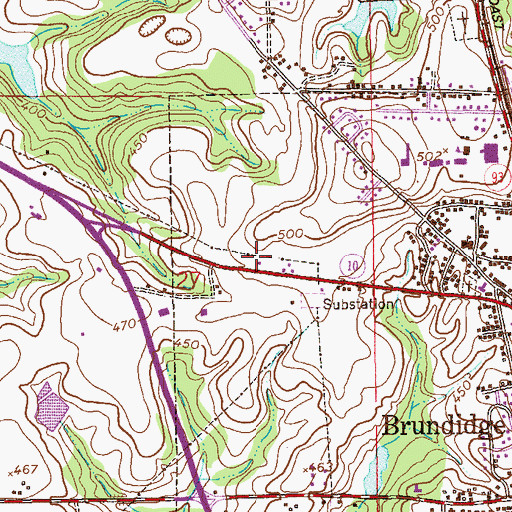 Topographic Map of Brundidge Medical Center, AL