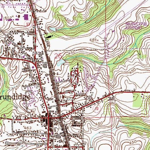 Topographic Map of Hillcrest, AL