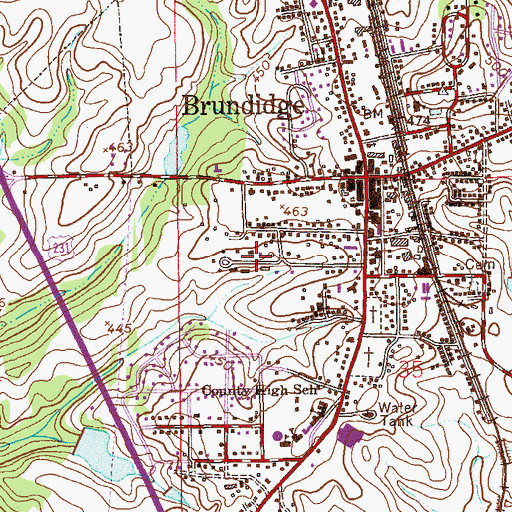 Topographic Map of Ramage Subdivision, AL