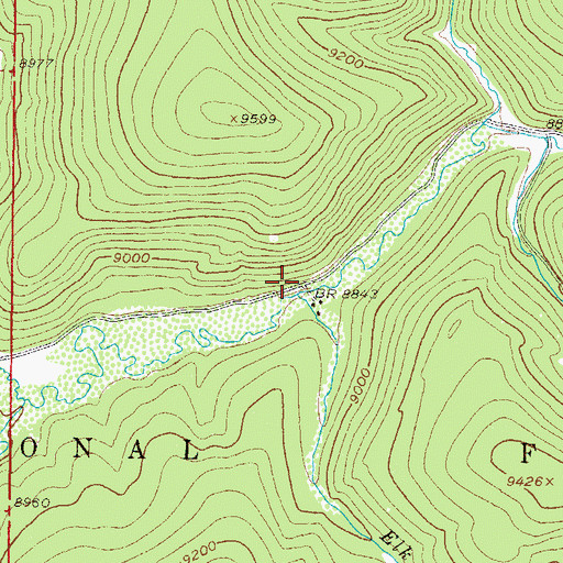Topographic Map of Elk Creek, CO