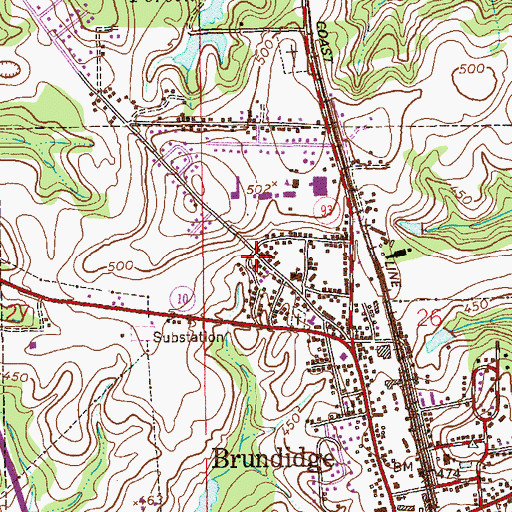 Topographic Map of Saint Paul United Methodist Church, AL