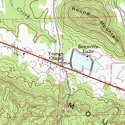 Topographic Map of Youngs Chapel Cemetery, AL