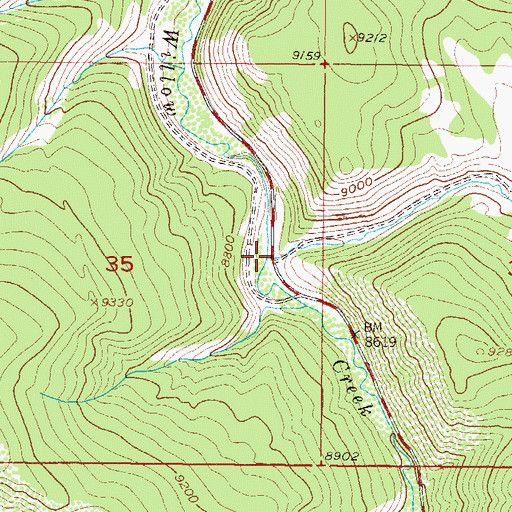 Topographic Map of Kauffman Creek, CO