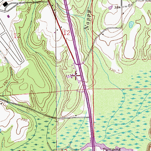 Topographic Map of Brantley Mobile Home Park, AL