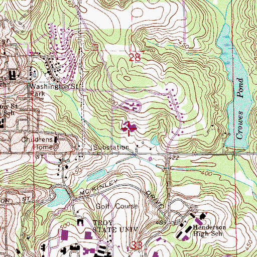 Topographic Map of Charles Henderson Middle School, AL