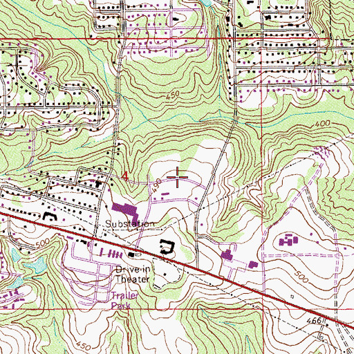 Topographic Map of Dozier Estates, AL