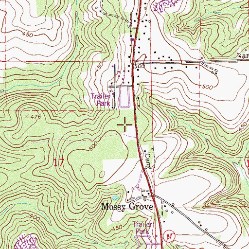 Topographic Map of Forest Acres Mobile Home Park, AL