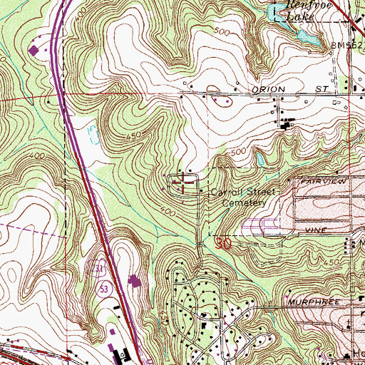 Topographic Map of Forest Circle, AL