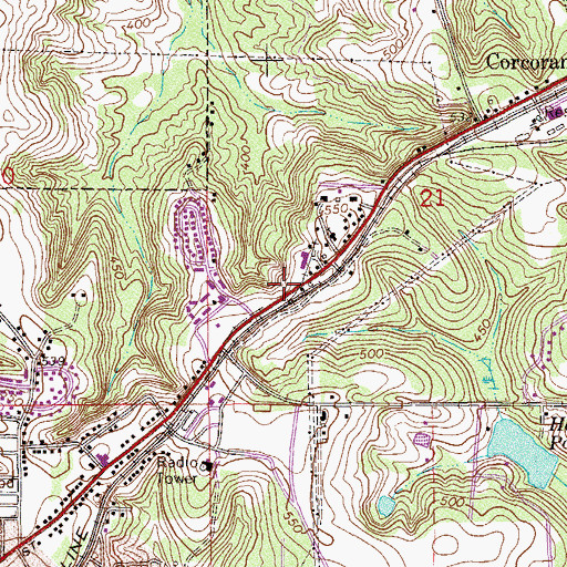 Topographic Map of Greater Macedonia Miracle Temple, AL