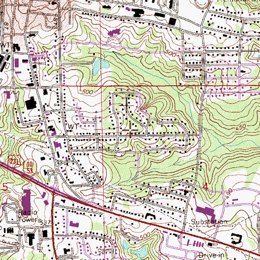 Topographic Map of Highland Park, AL
