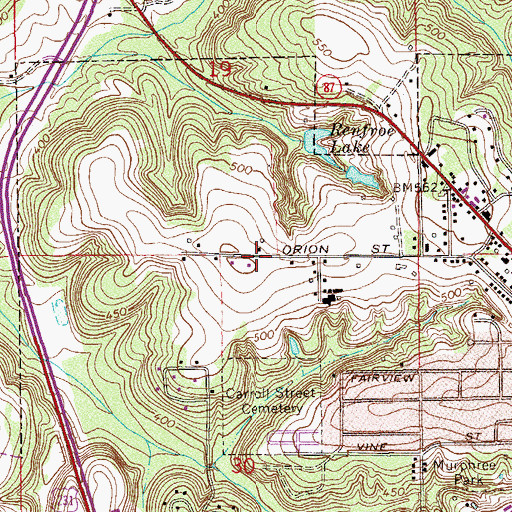 Topographic Map of Kingdom Hall of Jehovahs Witnesses, AL