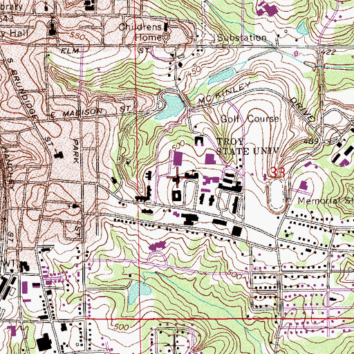 Topographic Map of McCartha Hall, AL