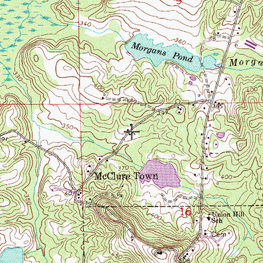 Topographic Map of McClure Town Church of God in Christ, AL