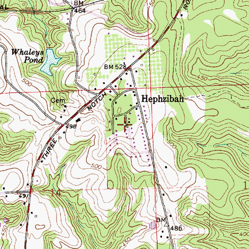 Topographic Map of Meadow Grove, AL