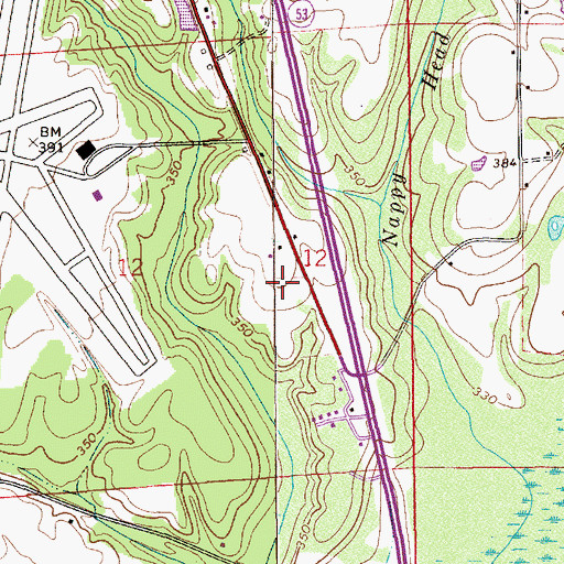 Topographic Map of North Ridge Mobile Home Park, AL