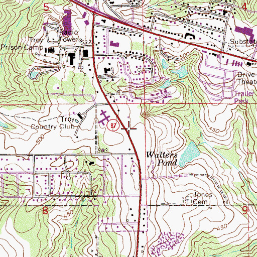 Topographic Map of Park Memorial United Methodist Church, AL