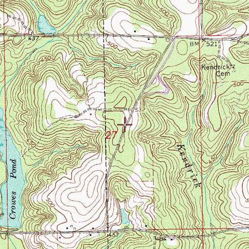 Topographic Map of Pine Ridge Estates, AL
